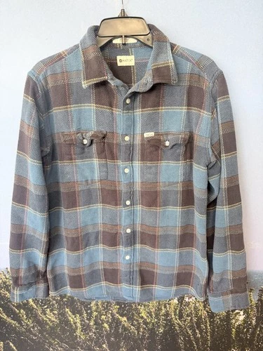 Matix Plaid Flannel Snap Button Shacket, Mens Size Large, Y2K, Grunge - product listing photo