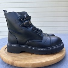 Stivali da combattimento Anarchic by TUK con fibbie donna taglia 10 neri goth punk