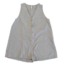 Rylee + Cru Amari Romper Slate Womens Large Casual Summer Dress