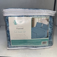 Snow Flakes Full Flannel Sheet Set - Warm Cozy 100 Cotton