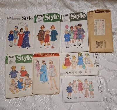 Vintage Kinder Baby Schnittmuster Konvolut x 8 ungeprüft Kinder Kids Party 