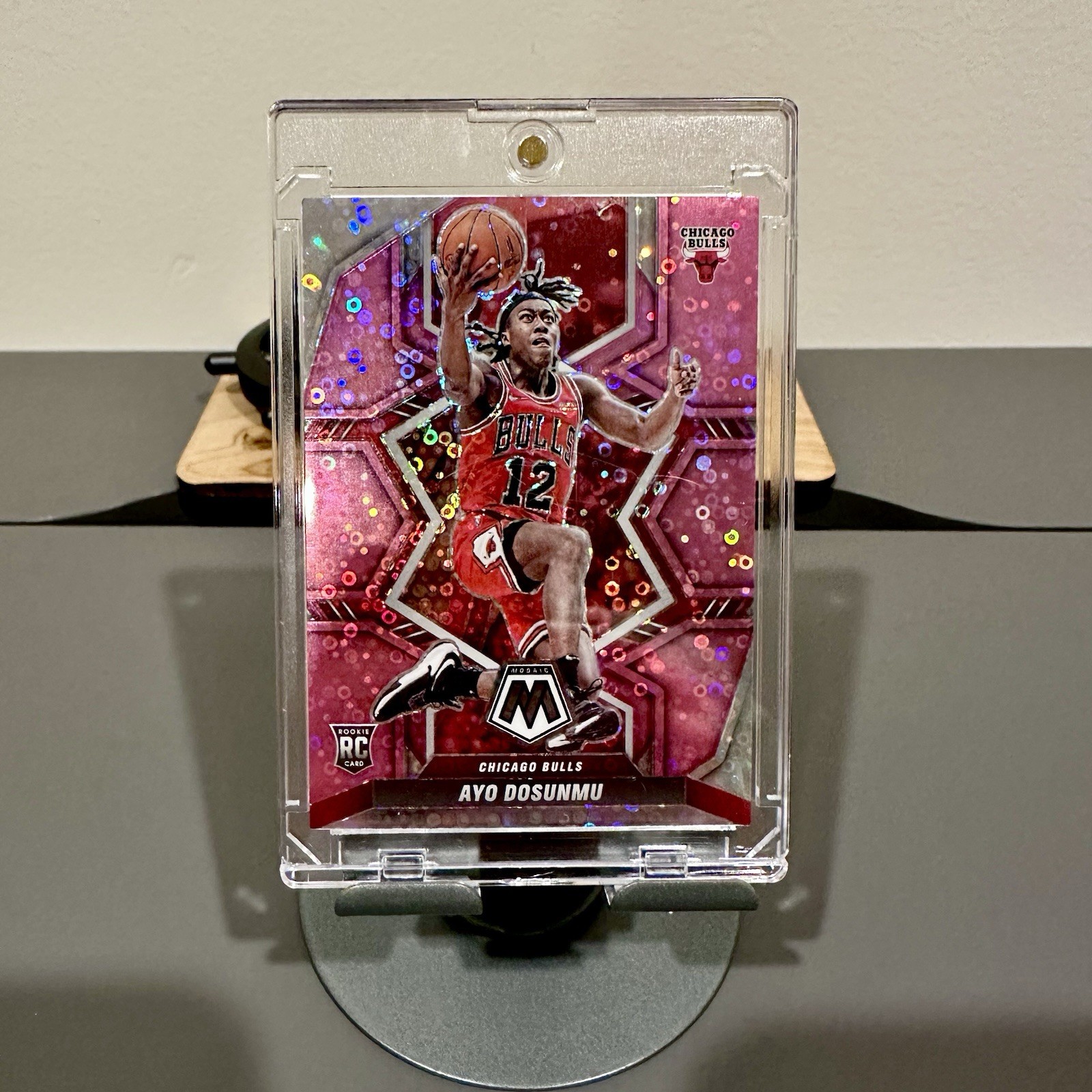2021-22 Panini Mosaic Ayo Dosunmu RC Pink Fast Break Disco Rookie /20 SP SSP 233