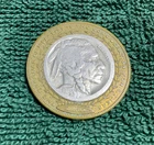 1919 Buffalo Nickel Encased • Lucky Coin Token • Bimetallic Goodwill Motto