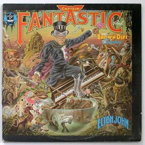ELTON JOHN Captain Fantastic And The Brown Dirt Cowboy 1975 LP 2 Booklets Poster