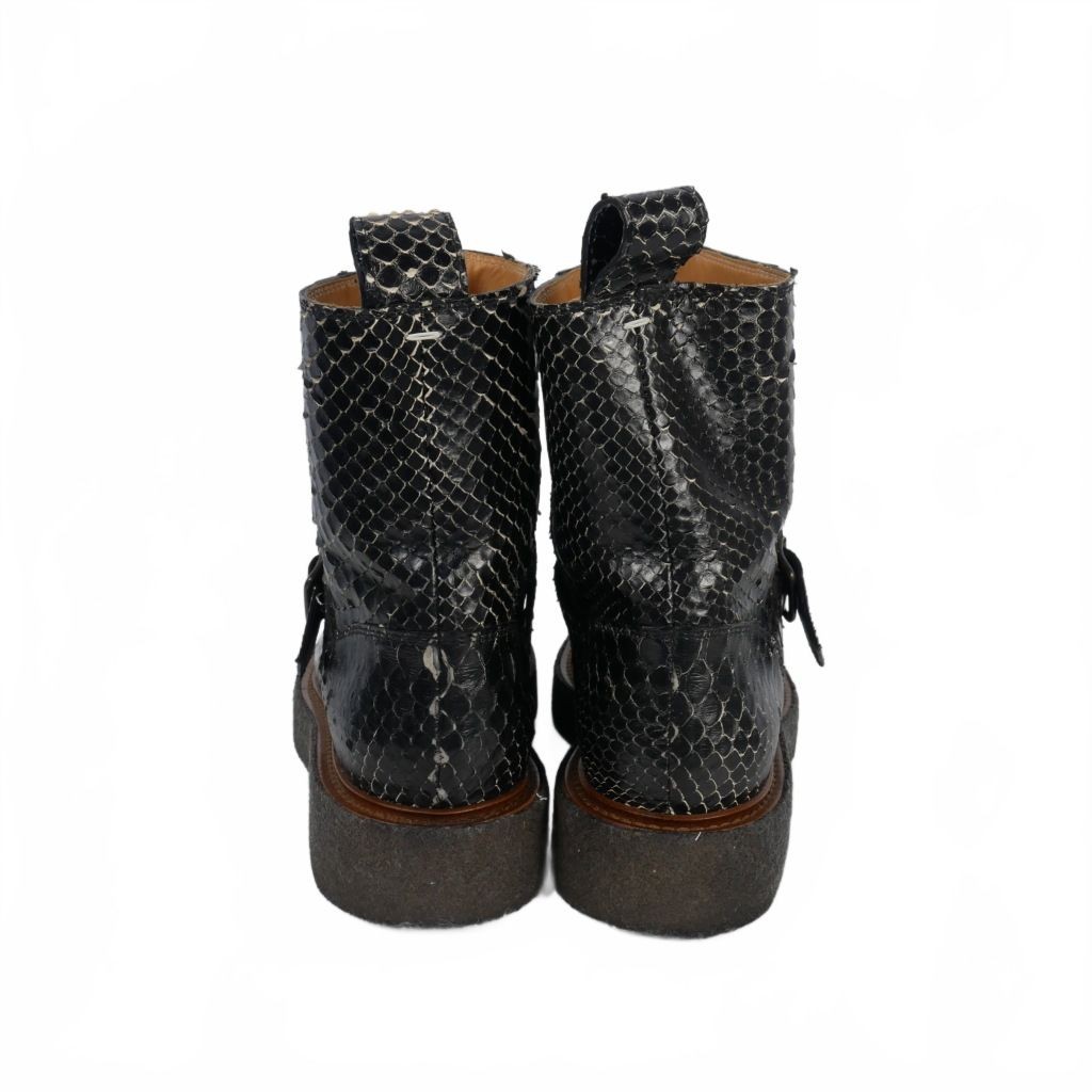 Martin Margiela Python Leather Engineer Boots Bla… - image 5