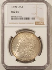 1890-O $1 MORGAN DOLLAR - NGC MS-64, FRESH & ORIGINAL!