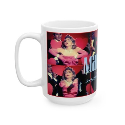 Madonna Material Girl Mug 15oz, Music Lovers Gift, Coffee Cup