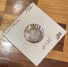 1921-m Australia Threepence Coin Minted In Sydney Circulated Good Condition