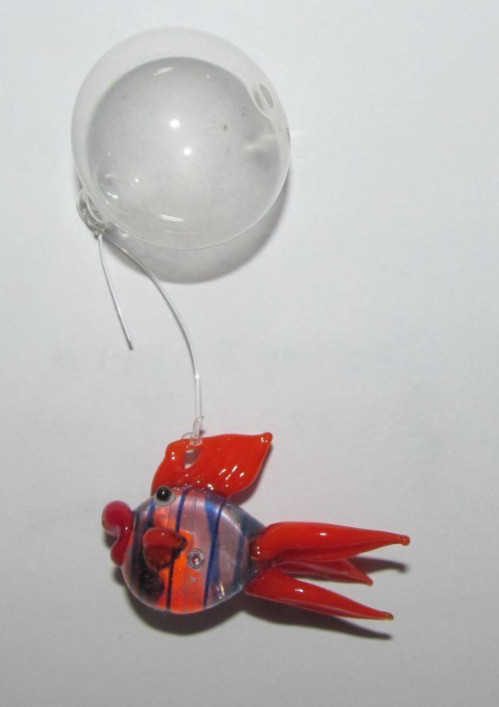Aquarium Blown Glass Fish Bowl Decor Fish Tank Bobber Floater Colorful Reds