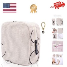 Sanitary Napkin Storage Bag, Corduroy Period Bag for Women, Cute Portable Per...