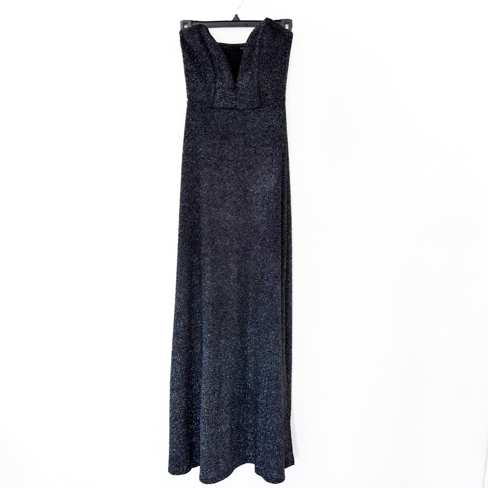 Black/Silver Glitter Elegant Evening Gown – Size Small