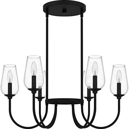 Quoizel VSC5028 Viscount 6 Light 28"W Taper Candle Style - Black - Picture 7 of 7