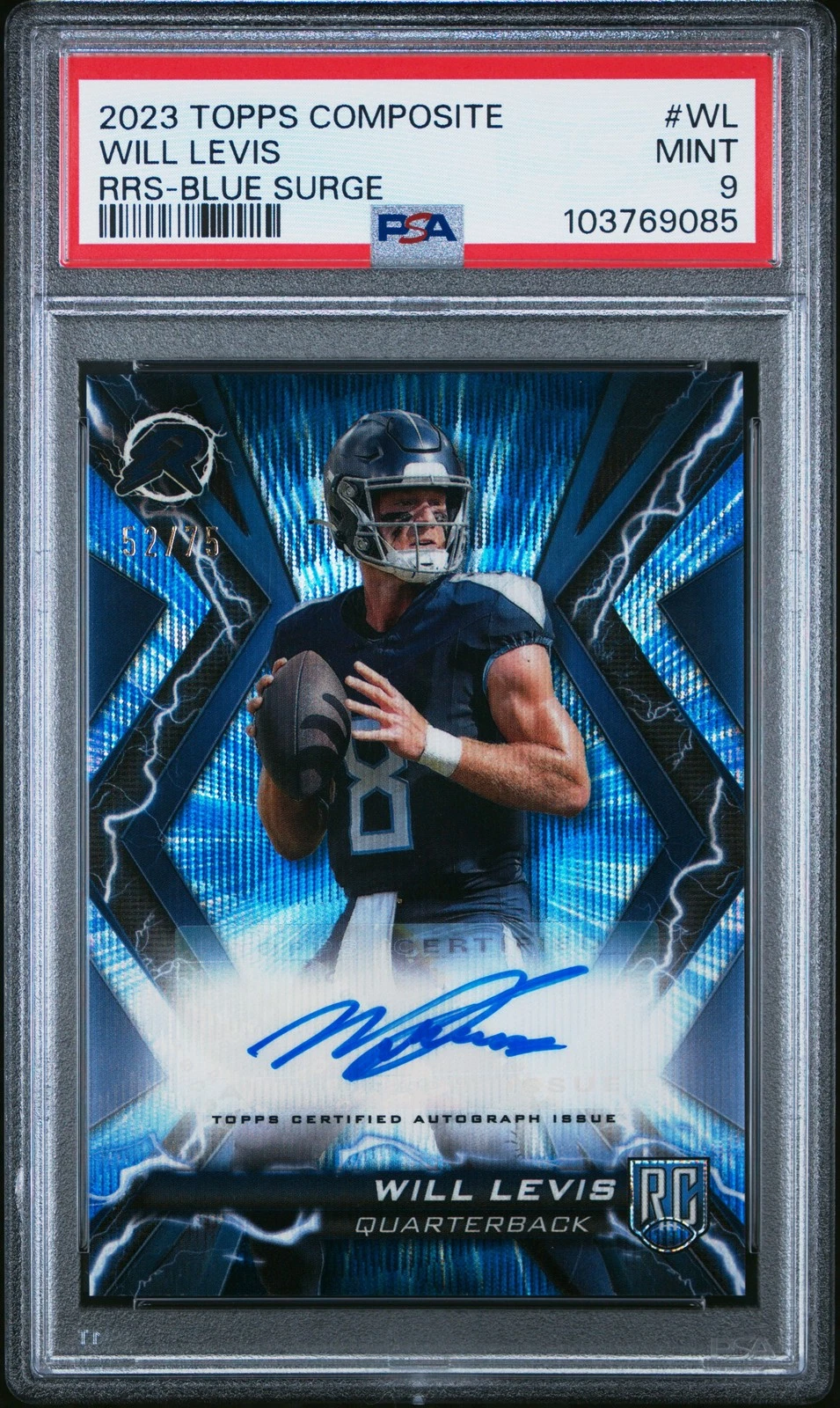 Will Levis Topps Composite Resurgence Rookie Signatures #WL Blue Surge