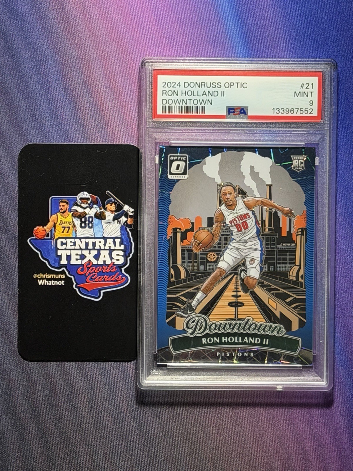 2024 Panini Donruss Optic Downtown Ron Holland II Rookie (RC) PSA 9