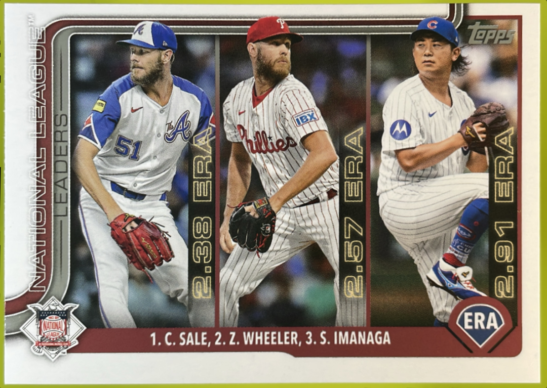 2025 Topps NL Leaders ERA (Chris Sale / Zack Wheeler / Shota
