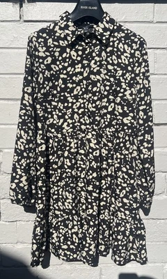 New Look Petites Animal Leopard Print Loose Short Dress Size 6 Petite Beautiful - Image 1 of 4