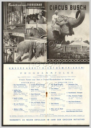 1954 programme de cirque ZIRKUS BUSCH 16pages - 第 1/1 張圖片
