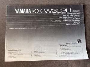 Yamaha Double Cassette Deck KX- W302U Owner Manual - Original | eBay