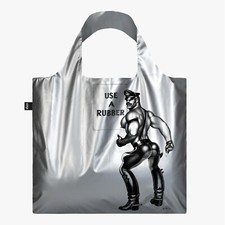 Tom of Finland "Use a Rubber" Silver Metallic Large Bag