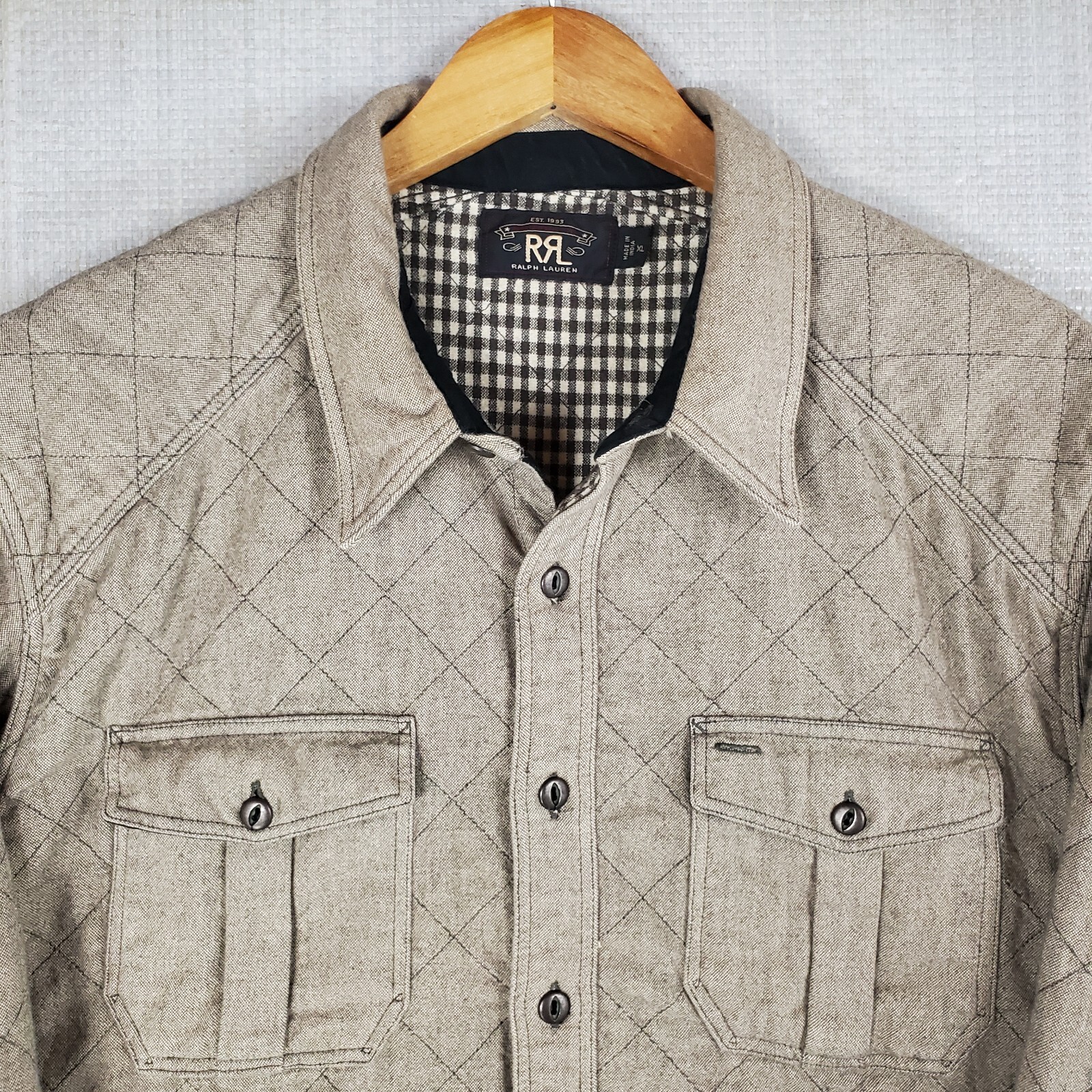DOUBLE RL RRL Mens Size XL 100percent Cotton Overshirt Shacket Quilted Lined Thick image 4
