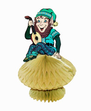 VTG Beistle Honeycomb Leprechaun Mushroom Tissue Decoration St Patrick's Day 12