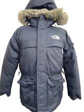 THE NORTH FACE HYVENT GOOSE DOWN Dark GREY FUR PARKA MEN'S SIZE Small HEAVY