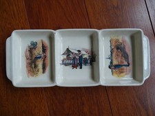ANCIEN PLAT AMUSE BOUCHE EN FAIENCE DE SARREGUEMINES MODELE OBERNAI