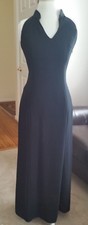 Stunning Black full length gown, sheer beaded back, size 6