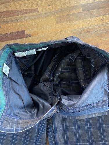 Boys Lacoste Plaid Dress Pants Navy Blue Wool Blend 25.5” Waist x 27.5” Inseam - Picture 13 of 20
