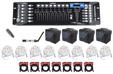 Rockville 192-Channel DMX Controller Lighting Transmitter Receiver 8 Par Lights