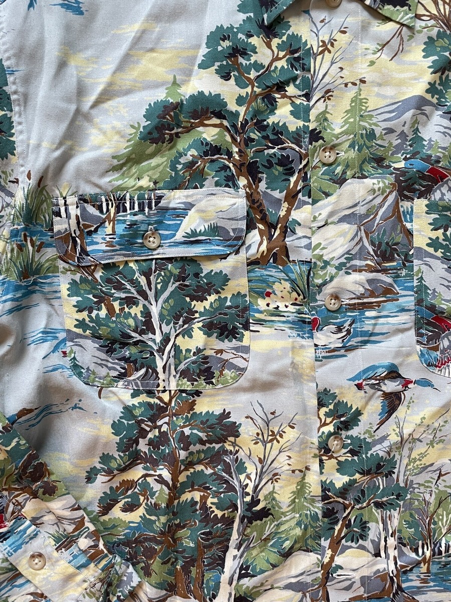 RARE Vintage Polo Ralph Lauren Duck Hunting Scene Print Shirt