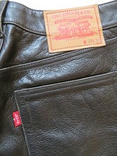 Levis Lederhose Leder Jeans Hose W 28 /L 32 S...