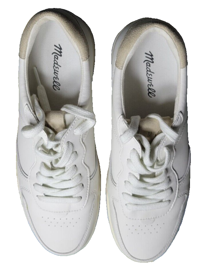 Madewell Court Sneakers in White Leather Unisex Women's Men's 8M R-1