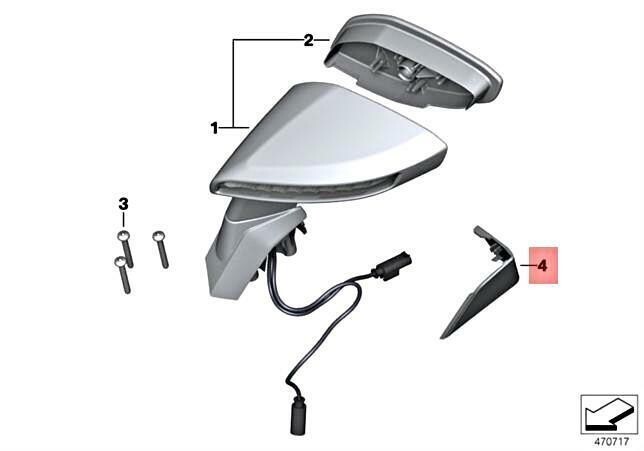 Genuine BMW K19 0C15 Set Trims Mirror Base Left/Right 51168356696 