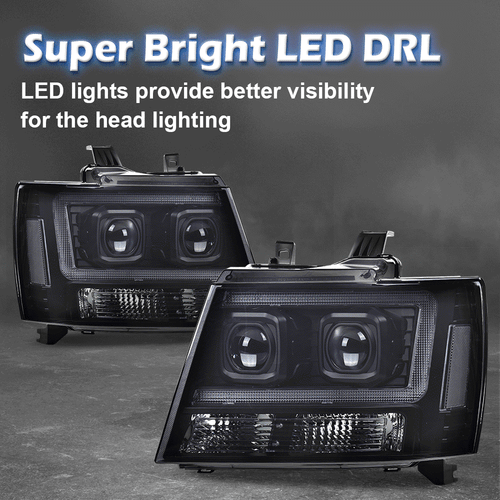 Fit For 2007-2014 Chevy Tahoe Suburban Smoked LED Projector Headlights Lamps - Bild 13 von 13