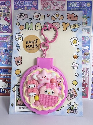 Handmade My Melody Decoden Keychain Mirror Portable Mirror Travel Mirror