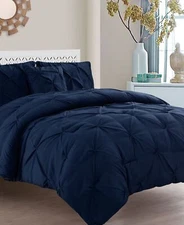VCNY Home Carmen 3-Pc. Ruched Queen Duvet Cover Set Bedding, Navy