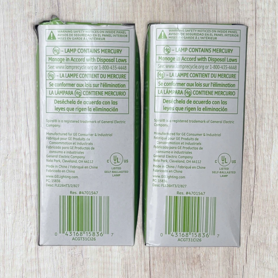 GE Light Bulb Compact Fluorescent Mini Spiral 26 Watt 100 Watt Replacement, Pair - Image 3 of 3