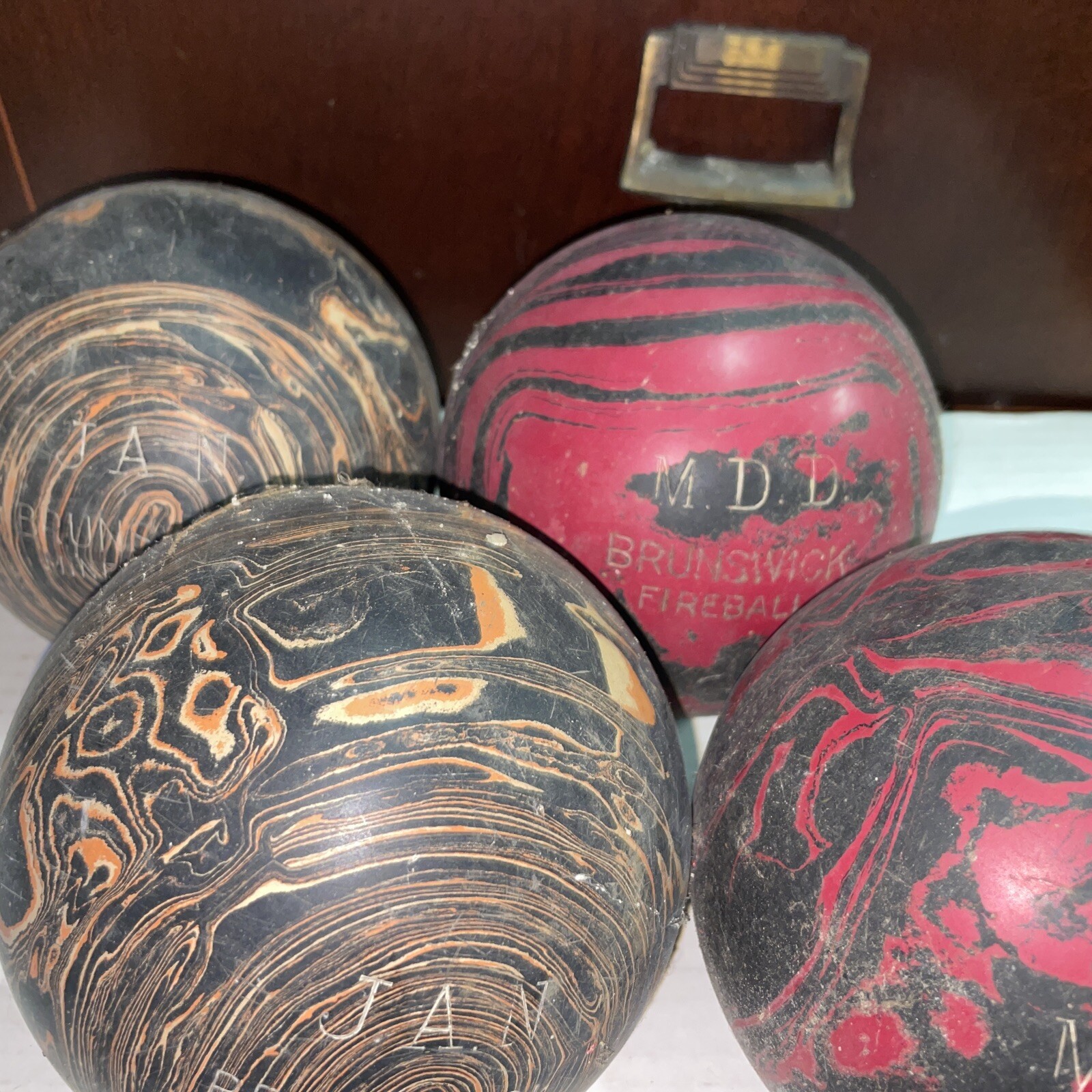 Vintage Brunswick Duckpin Bowling Balls Fireball 5” 3.5oz eBay