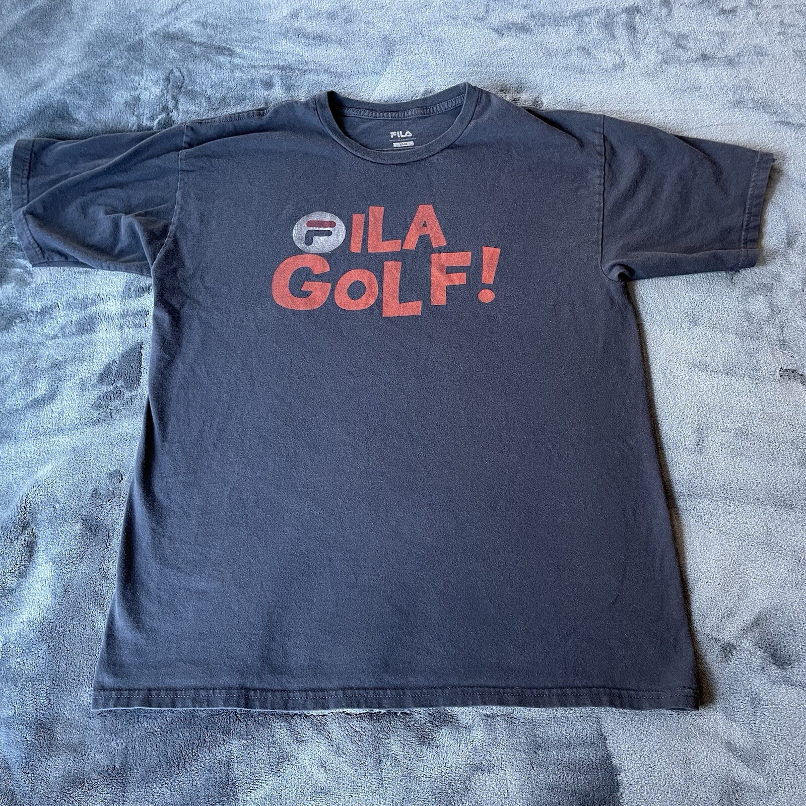 T shirt Fila Golf manica corta blu logo grafico grande