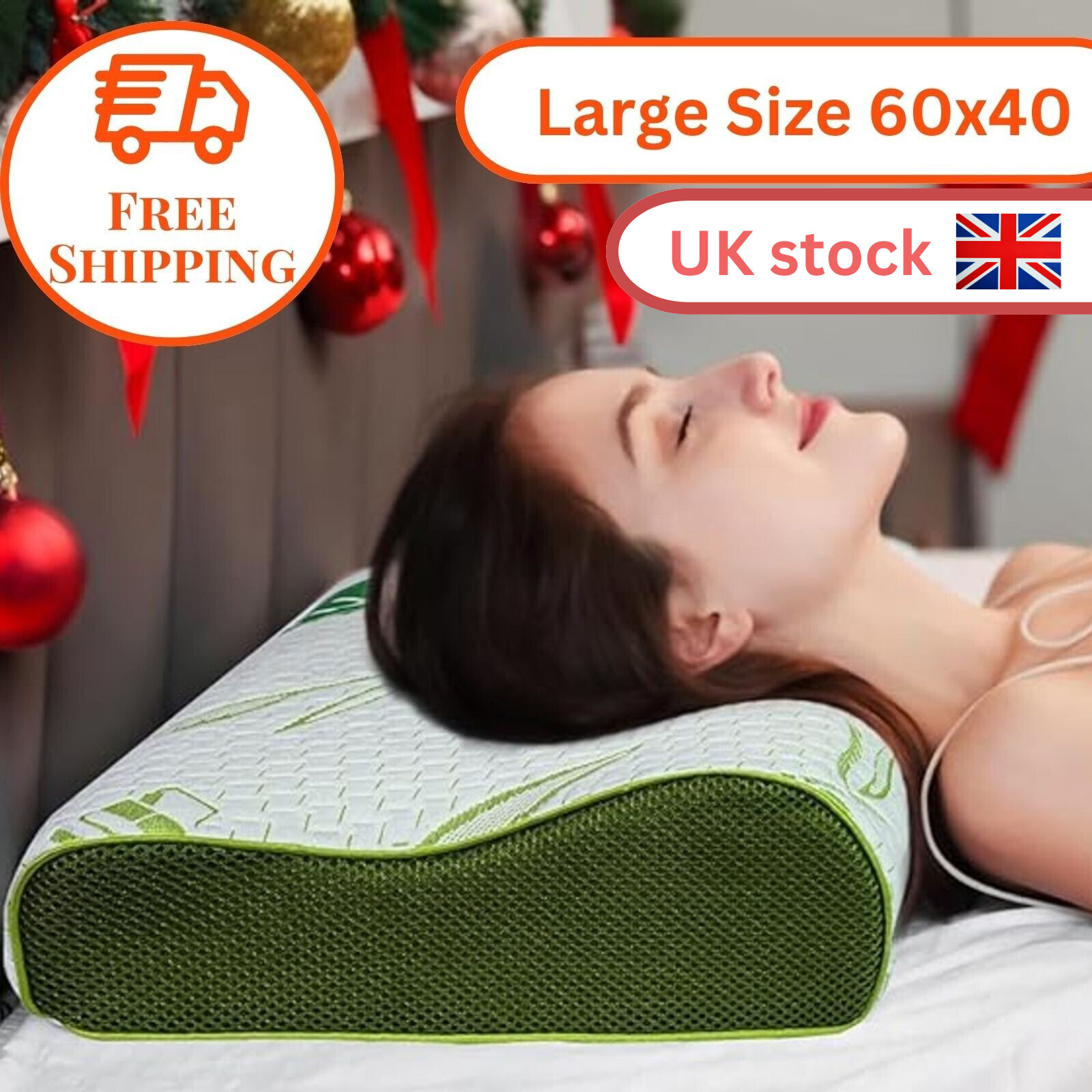 Premium Skyome orthopädisches Bambus Memory Foam Kissen - Nacken, Rücken, Kopfstütze