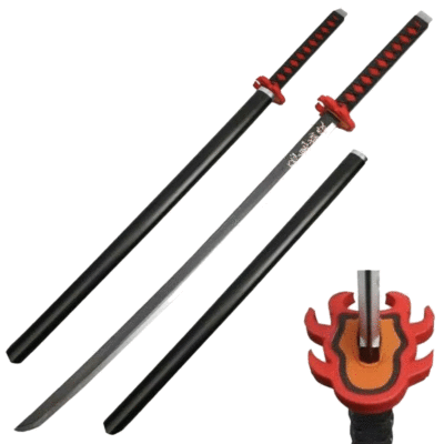 #ad 40” Fantasy Foam Samurai Sword Katana Demon Hinokami Kagura Slayer Cosplay Anime $26.95