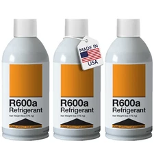 Refrigerant R600a Upright Charging Self Sealing Can 6oz - 3 Pack