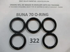 322 O-ring 1-1/4" ID x 1-5/8" OD x 3/16" thick. Buna-70.  Quan 5