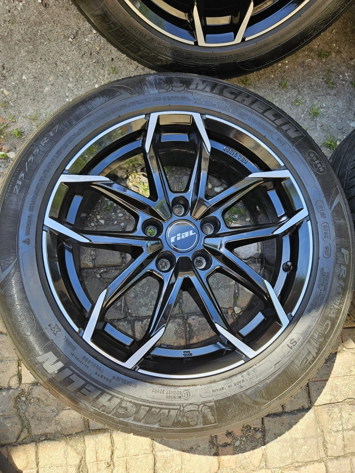 Felgen Rial LUC 17" 5x115 Sommerreifen 215/55 Isignia Astra Schwarz Silber - Bild 3 von 4