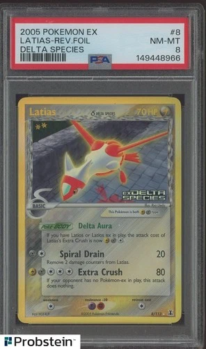 2005 Pokemon Ex Delta Species #8/113 Latias δ Reverse Holo Foil PSA 8 NM-MT