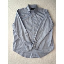Ralph Lauren Men Non Iron Button Down Shirt Size 17 34/35 Blue Long Sleeve