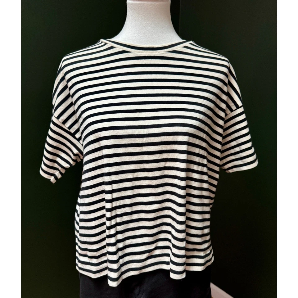 Lou & Grey Striped Organic Cotton Short Sleeve T-Shirt Women's S - Image 2 of 4