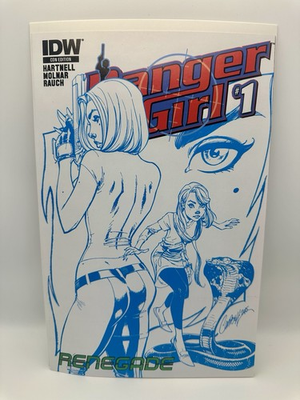 #ad Danger Girl Renegade #1 2015 J Scott Campbell Blue Sketch Con Edition Variant $25.00