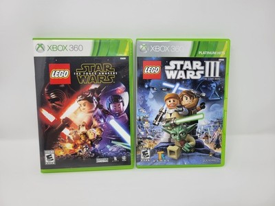 LEGO Star Wars 3 III The Clone Wars & Force Awakens Xbox 360 Tested Free US Ship